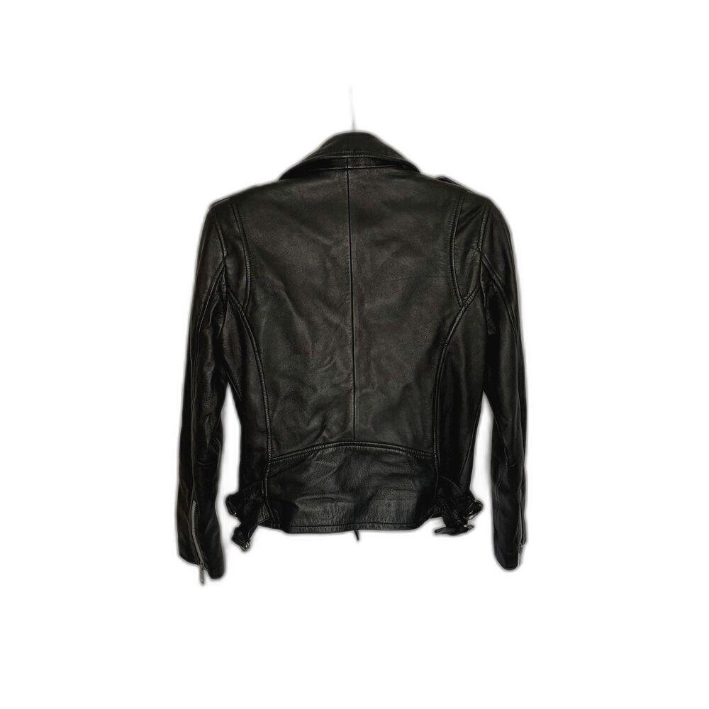 Walter Baker Liz Motorcycle Leather Jacket Black Size M - Picture 7 of 8